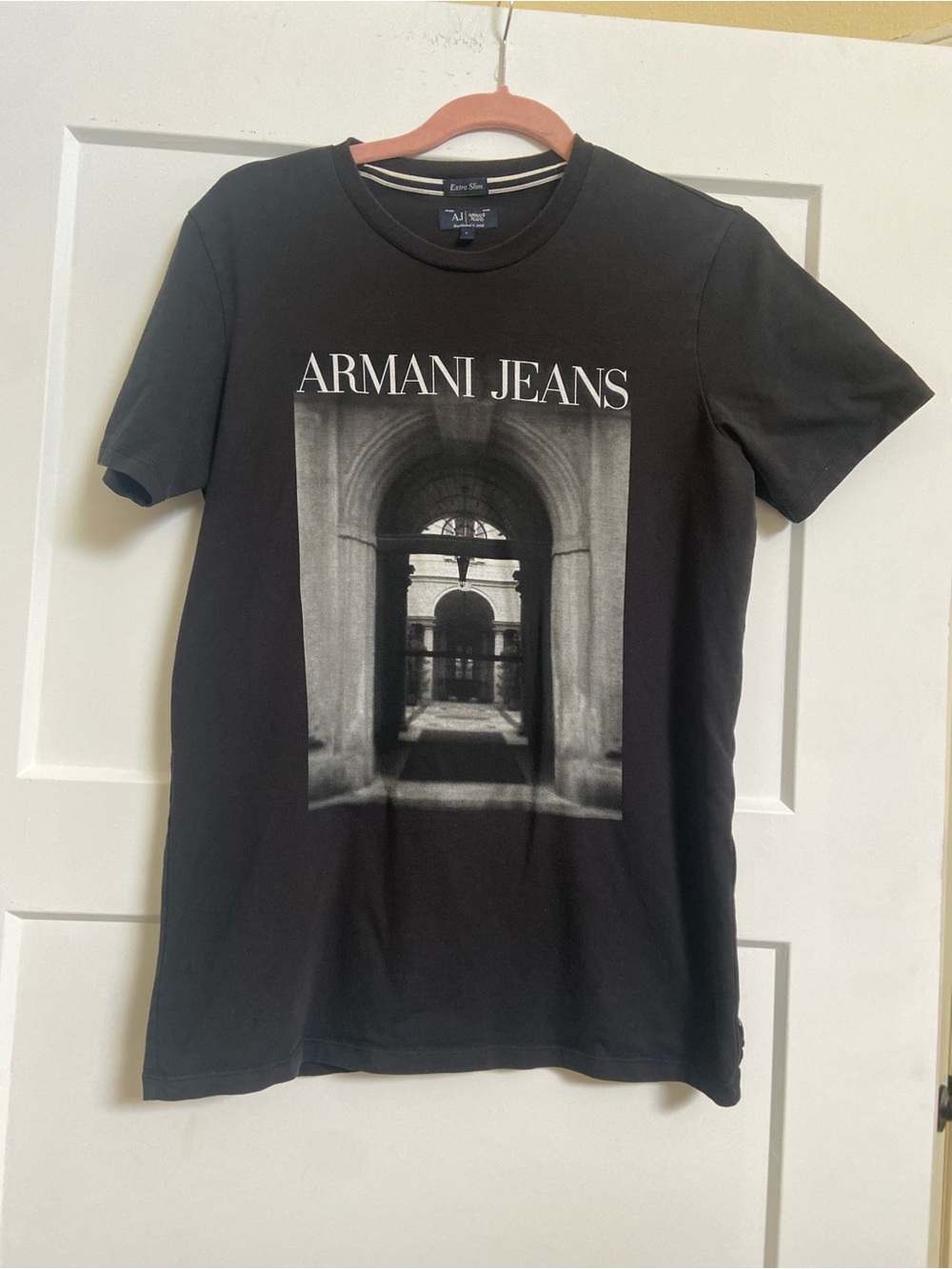 Armani Jeans vintage  Black Graphic Archway slim cut t